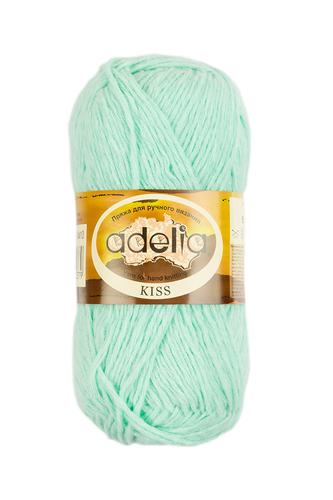 Пряжа ADELIA KISS №10 светло-мятная 100% полиэстер, 10 шт х 50 гр, 145 м +/- 7 м