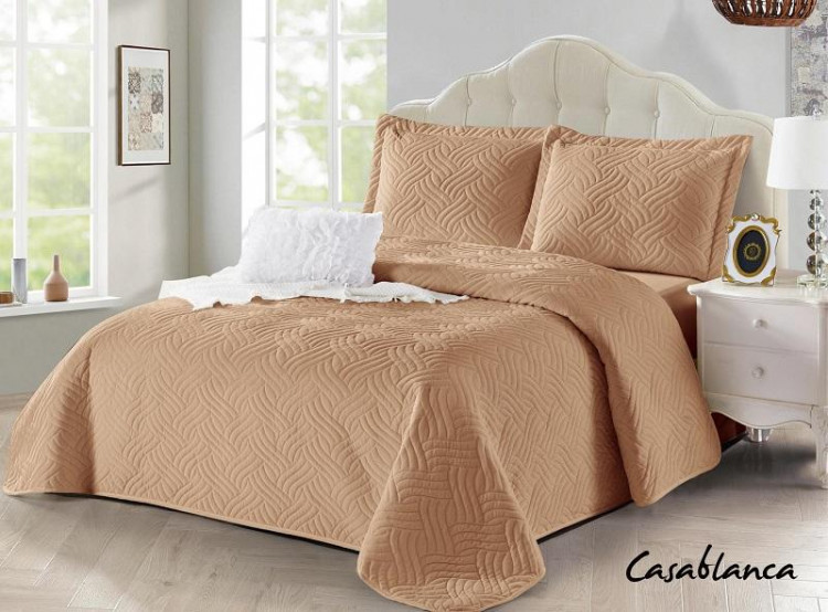 Покрывало с наволочками тонкое велюровое TANGO CASABLANCA CAS-7 230х250