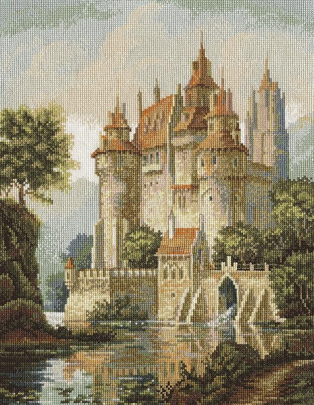 Набор для вышивания PANNA Золотая коллекция ZU-1280 ЗАМОК В ГОРАХ 27,5х36,5