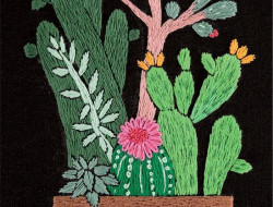 Набор для вышивания PANNA Живая картина JK-2134 КАКТУСЫ В ГОРШКЕ 12,5х17