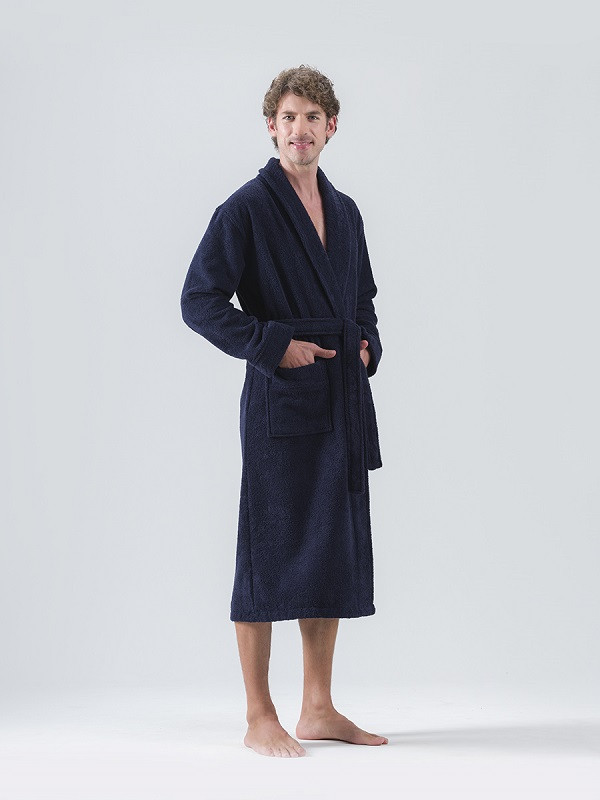 Халат мужской хлопковый махровый KARNA LEON синий L