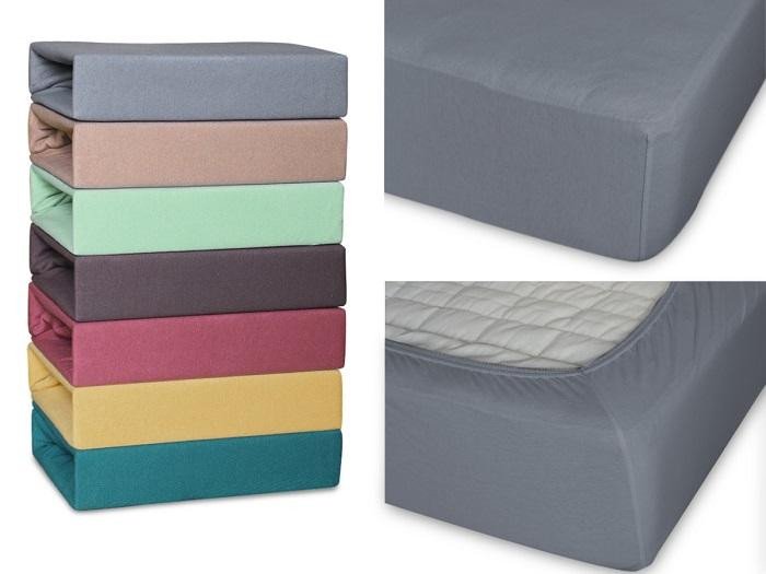 Простыня трикотажная 140гр на резинке CLEO ГРАФИТ 120х200х25