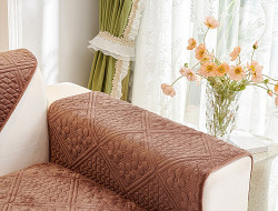 Накидка на подлокотники из велюра TANGO SOFA коричневая 70x90 (1шт)