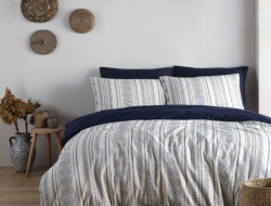 Постельное белье из хлопкового жаккарда KARVEN N301 AUTENTICO NAVY 50х70 (2шт), 70х70 (2шт) евро