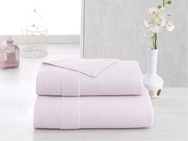 Полотенце двухстороннее из микрокоттона KARNA TRUVA светло-розовое 90х150