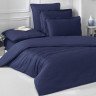 Постельное белье однотонное из сатина KARNA LOFT темно-синее 1,5-спальное
