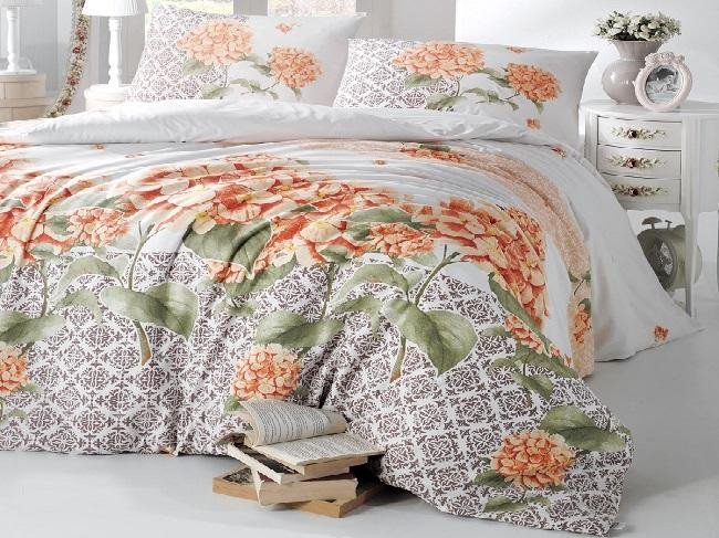 Постельное белье ALTINBASAK RANFORCE LARIN оранжевое 50х70 евро