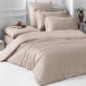 Постельное белье однотонное из сатина KARNA LOFT кофейное евро