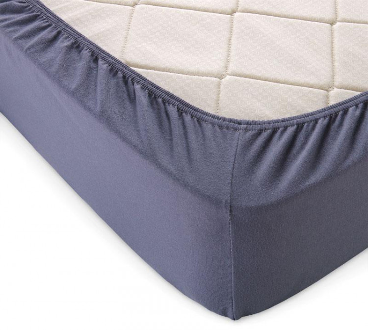 Простыня трикотажная на резинке ALLERI ПРЕМИУМ графит 90х200х20