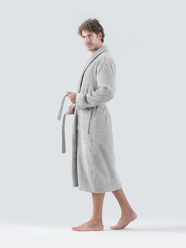 Халат мужской хлопковый махровый KARNA LEON серый XXXL