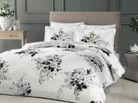 Постельное белье из сатина TAC DIGITAL LORRAINE серое евро