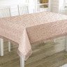 Скатерть жаккардовая с гипюром KARNA KDK пудра 160x220