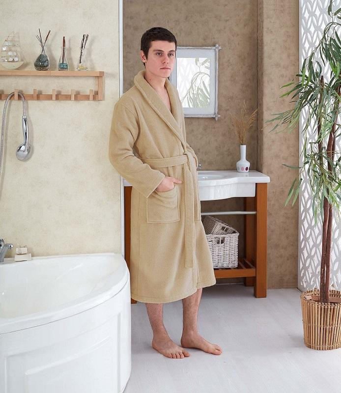 Халат из микрокоттона KARNA MORA кофейный L