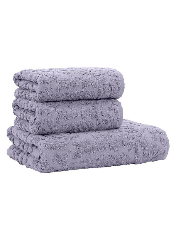 Комплект хлопковых махровых полотенец KARNA MATILDA сиреневый 50х90 (2шт) и 70х140 (1шт)