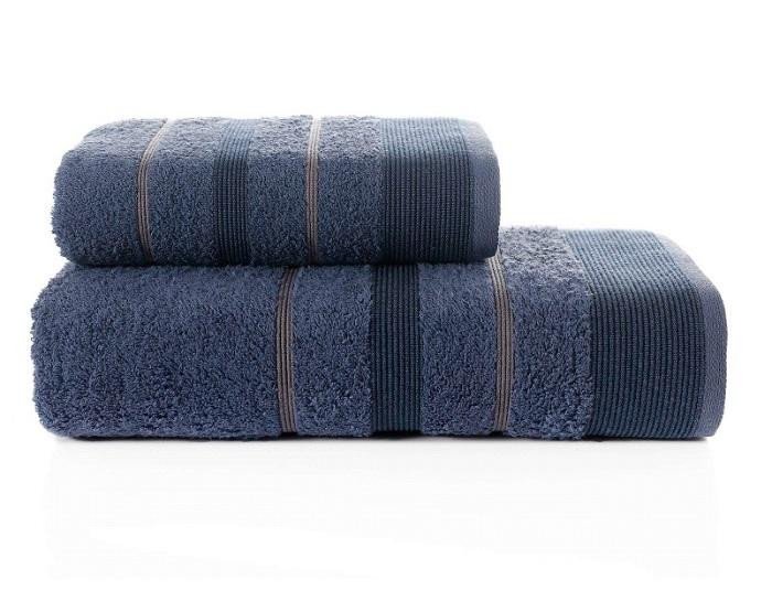 Набор махровых полотенец KARNA REGAL SET синий 50х90 (1шт) и 70х140 (1шт)