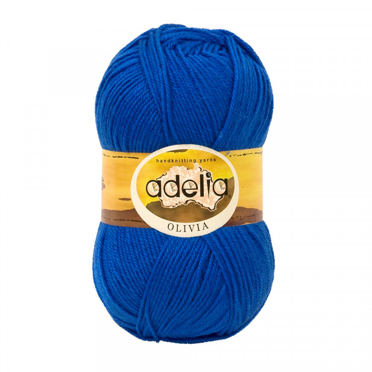 Пряжа ADELIA OLIVIA №07 синяя 40% шерсть, 60% акрил, 5 шт х 100 гр, 250 м +/- 10 м