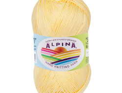 Пряжа ALPINA SATI №006 желтая 100% мерсеризованный хлопок 10 шт х 50 гр, 170 м +/- 10 м