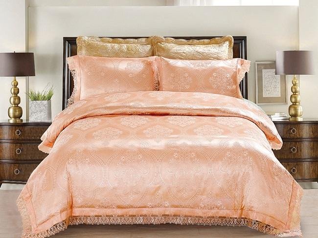 Постельное белье из жаккарда с кружевом TANGO TJ-13 50х70 (2шт) евро