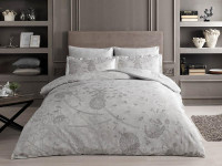 Постельное белье из сатина люкс TAC DELUX PREMUIM DIGITAL RUBEN серое евро