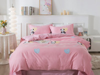 Постельное белье фланелевое TANGO MOMAE Panda pink 50х70 (2шт) евро