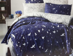 Постельное белье из ранфорса KARVEN N023 FREEDOM NAVY BLUE 50х70 (2шт), 70х70 (2шт) евро