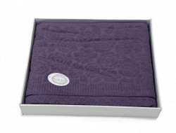 Плед из хлопка махровый KARVEN P958 ROSE V12 фиолетовый 160х220