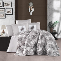 Покрывало из хлопка стеганое KARVEN Y923 RUMA V1 MINT 180х240 с наволочкой 50х70