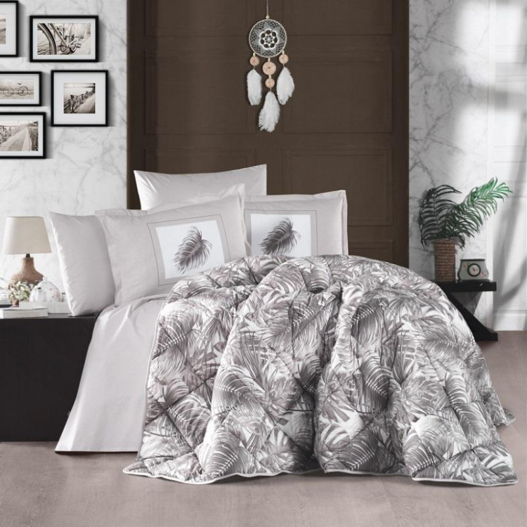 Покрывало из хлопка стеганое KARVEN Y923 RUMA V1 MINT 180х240 с наволочкой 50х70