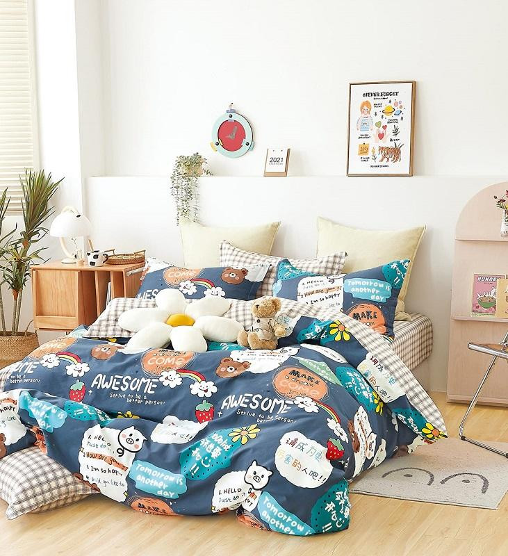 Постельное белье двухстороннее из твила TANGO TPIG-1576 50х70 (1шт), 70х70 (1шт) 1,5-спальное