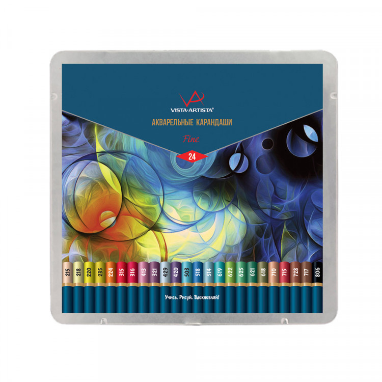 Набор акварельных карандашей VISTA-ARTISTA FINE VFWPM-24 24 цвета в металлическом пенале