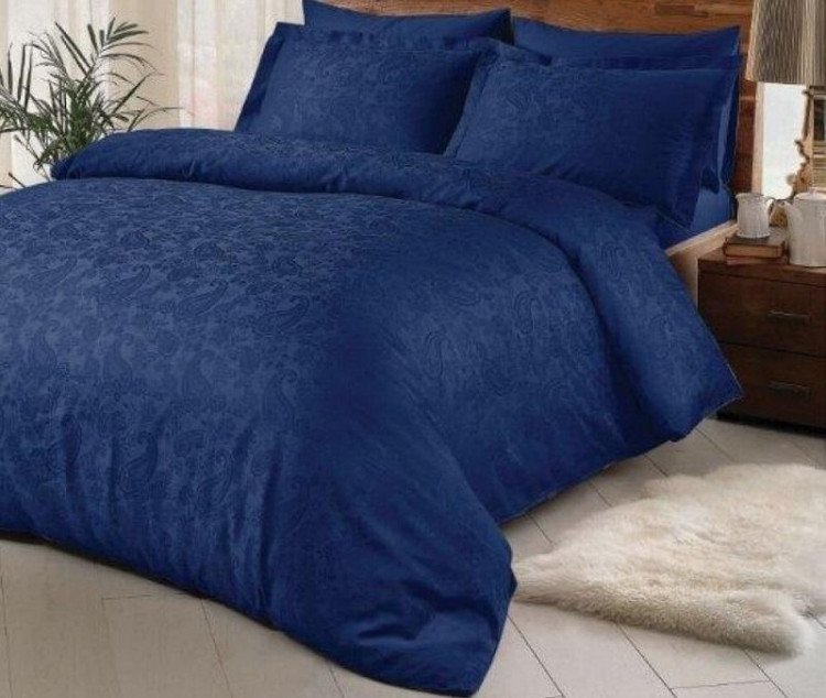 Постельное белье из LUX жаккарда в PVC TAC BRINLEY синее евро