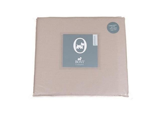 Простыня на резинке из сатина BOVI 05086 БАЗОВАЯ серо-бежевая 90х200