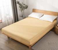 Простыня на резинке из сатина SAILID Q6-200 бежевый 200х200х25