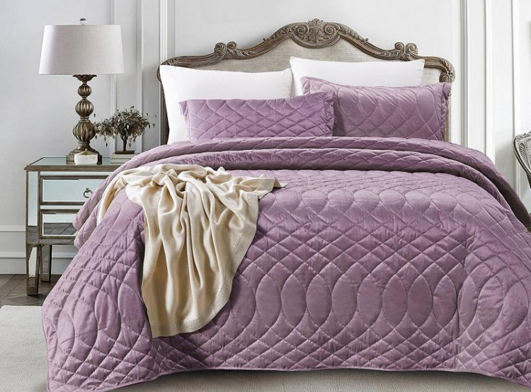 Покрывало с наволочками тонкое велюровое TANGO ROXETTE ROX-07 240х260