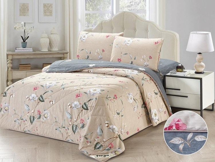 Постельное белье двухстороннее из твила с одеялом TANGO PRIMAVERA W-51 50х70 (2шт) евро