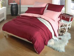 Постельное белье двухстороннее из полисатина ROSETE S-3 2-спальное