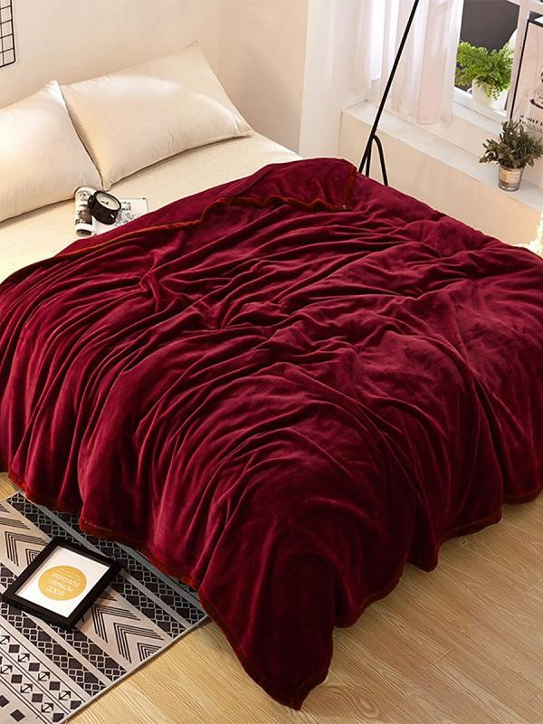 Плед однотонный из микрофибры TANGO ALLEGRIA AL-06 бордовый 150х200