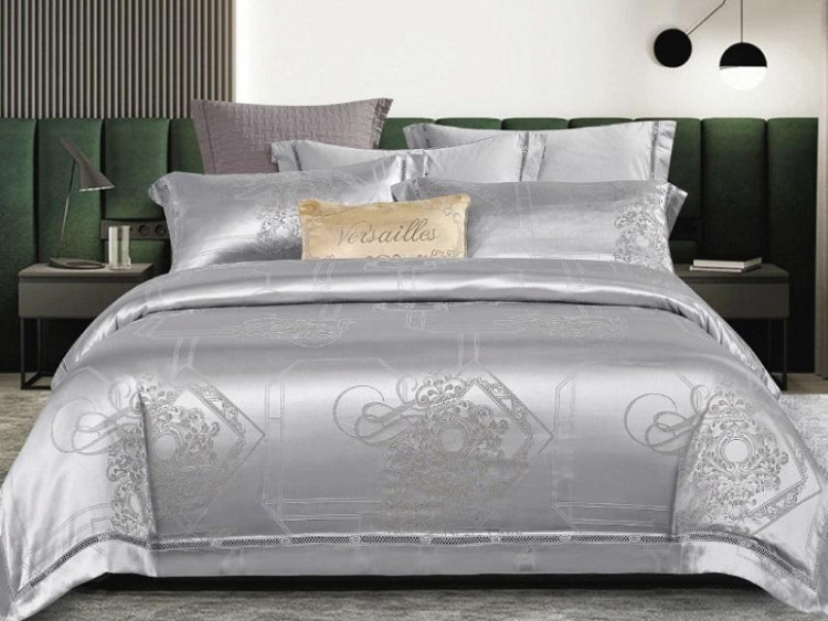 Постельное белье из жаккарда с оборкой KARVEN N008-602 50х70 (2шт), 70х70 (2шт) евро