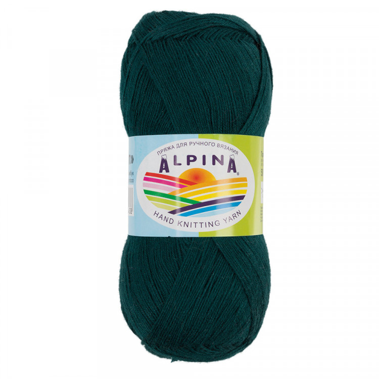 Пряжа ALPINA VIVEN №31 темно-зеленая 100% бамбук 10 шт х 50 гр, 405 м +/- 15 м