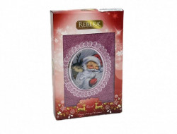 Полотенце махровое хлопковое KARVEN HS1710 REBEKA НОВЫЙ ГОД V1 фиолетовое 50х90