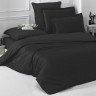 Постельное белье однотонное из сатина KARNA LOFT черное 1,5-спальное
