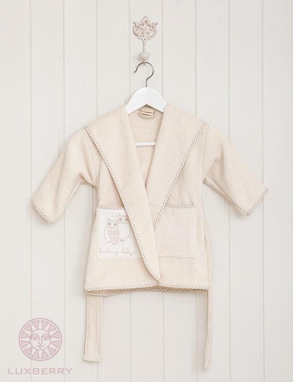 Халат детский LUXBERRY СОВЯТА жемчужный 3/4 года
