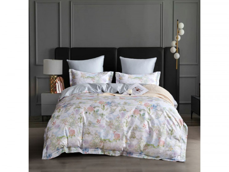 Постельное белье из египетского хлопка Premium ASABELLA Акварель 50х70 (2шт) и 70х70 (2шт) евро