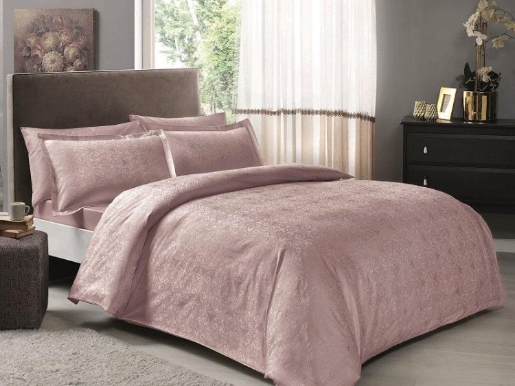 Постельное белье из LUX жаккарда в PVC TAC NODUS лиловое евро