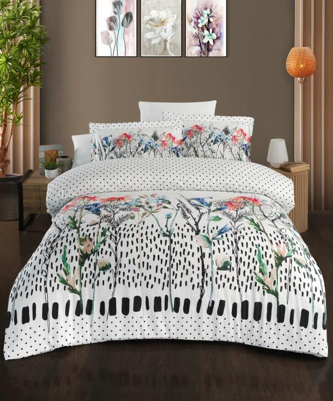 Постельное белье из страйп сатина с цветным принтом KARVEN N250-SB004 50х70 (2шт), 70х70 (2шт) евро