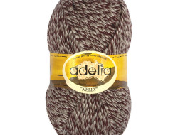 Пряжа ADELIA NELLY №15 серая-бордовая (меланж) 70% шерсть, 30% акрил, 5 шт х 100 гр, 100 м +/- 5 м