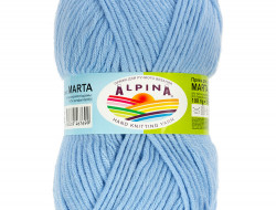 Пряжа ALPINA MARTA №012 голубая 100% тактифил 5 шт х 100 гр, 120 м +/- 6 м