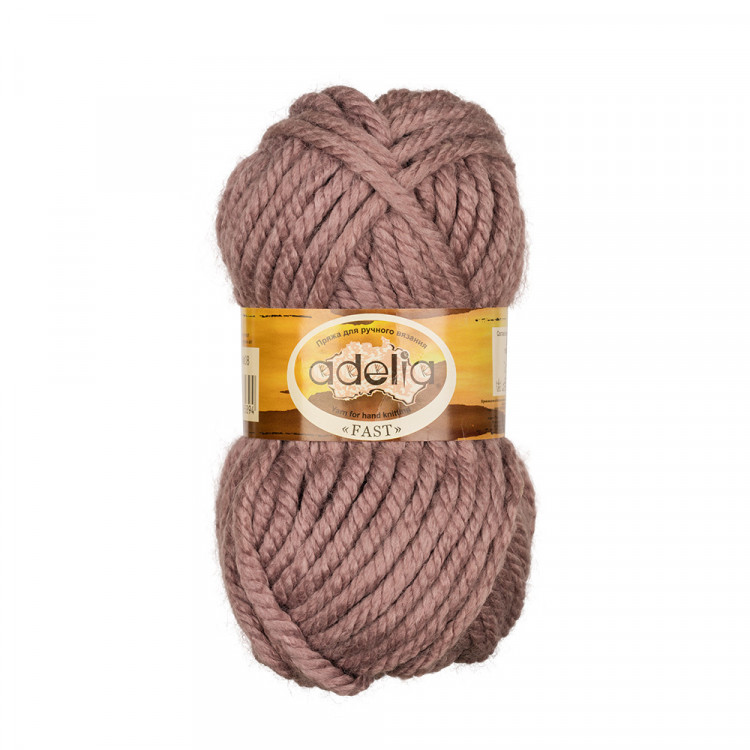 Пряжа ADELIA FAST №08 коричневая 78% акрил, 22% шерсть, 3 шт х 150 гр, 45 м +/- 2 м