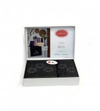 Набор полотенец махровых хлопковых в коробке KARVEN HS1676 KARDELEN V4 антрацит 50х90 (1шт), 70х140 (1шт)