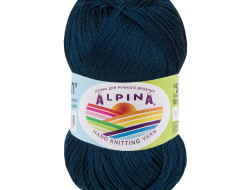 Пряжа ALPINA SATI №106 темно-синяя 100% мерсеризованный хлопок 10 шт х 50 гр, 170 м +/- 10 м